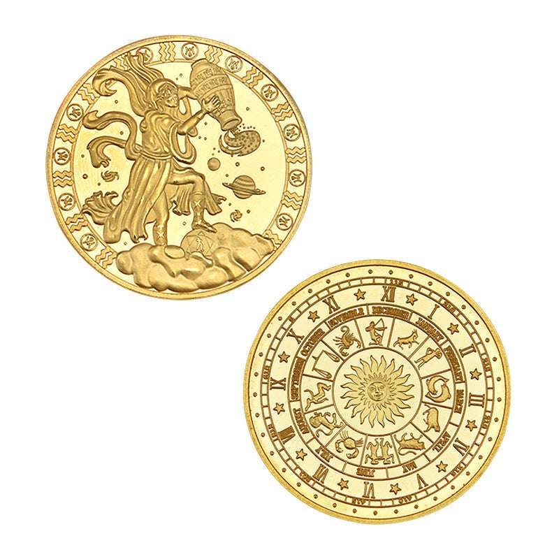 Commemorative Coin, Gold Constellation Coin, Metal Crafts - available at Sparq Mart