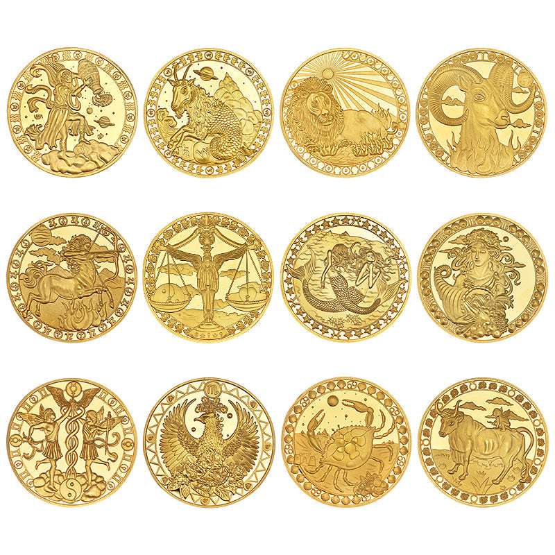 Commemorative Coin, Gold Constellation Coin, Metal Crafts - available at Sparq Mart