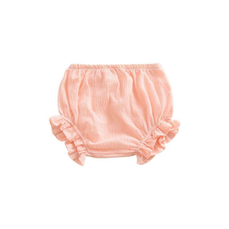 Baby linen shorts, casual triangle shorts, solid color baby shorts - available at Sparq Mart