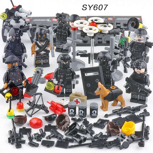 Gangster Police Minifigure, Kids Toys, Military Building Blocks - available at Sparq Mart