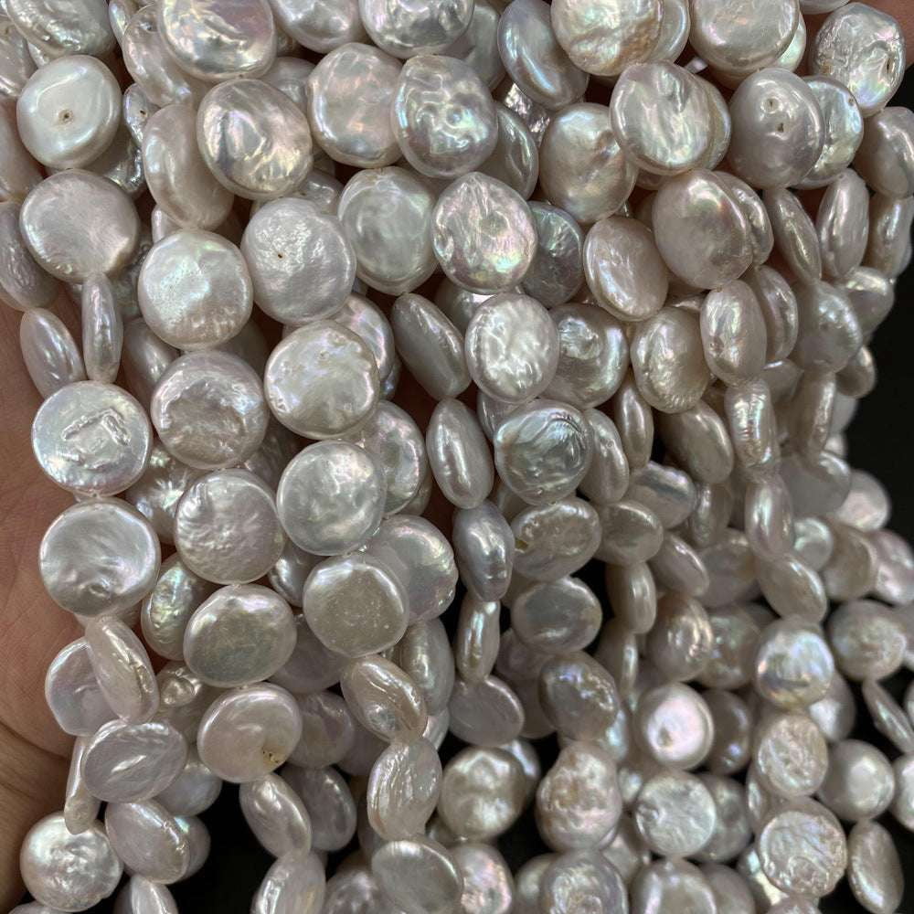 Button Shape Pearl, Freshwater Pearl Beads, Natural Pearl Beads - available at Sparq Mart