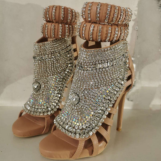 fashionable women, high-quality, Rhinestone stiletto sandals - available at Sparq Mart