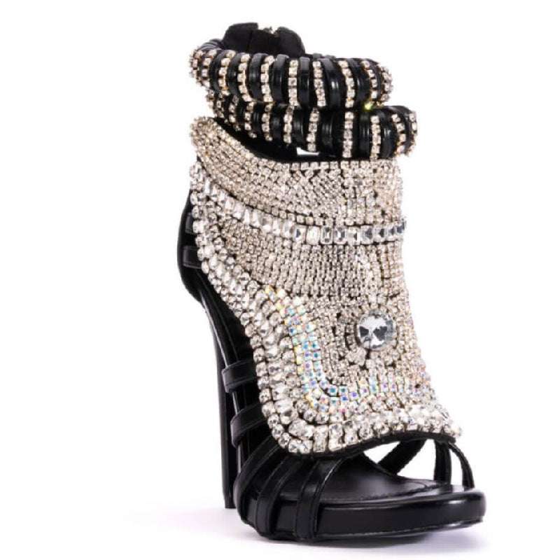 fashionable women, high-quality, Rhinestone stiletto sandals - available at Sparq Mart