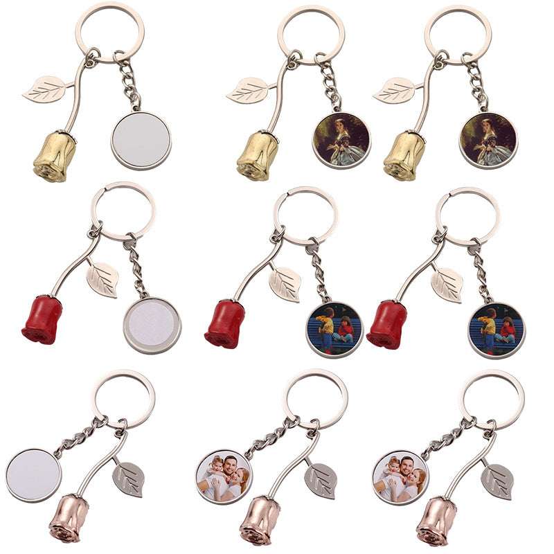 Alloy Rose Keychain, Colorful Keychain Pendant, Unique Keychain Pendant - available at Sparq Mart