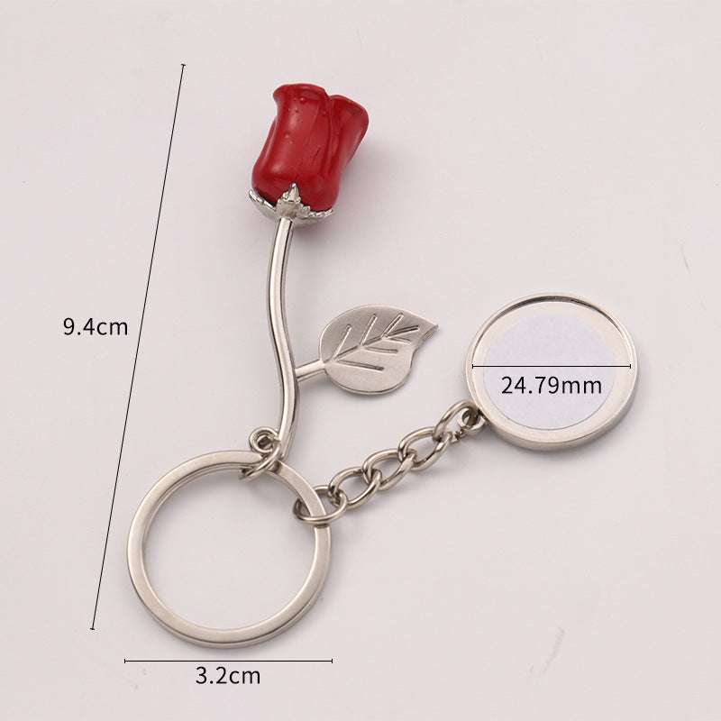 Alloy Rose Keychain, Colorful Keychain Pendant, Unique Keychain Pendant - available at Sparq Mart