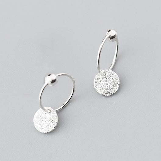 S925 silver earrings, silver scrub earrings, sterling round studs - available at Sparq Mart