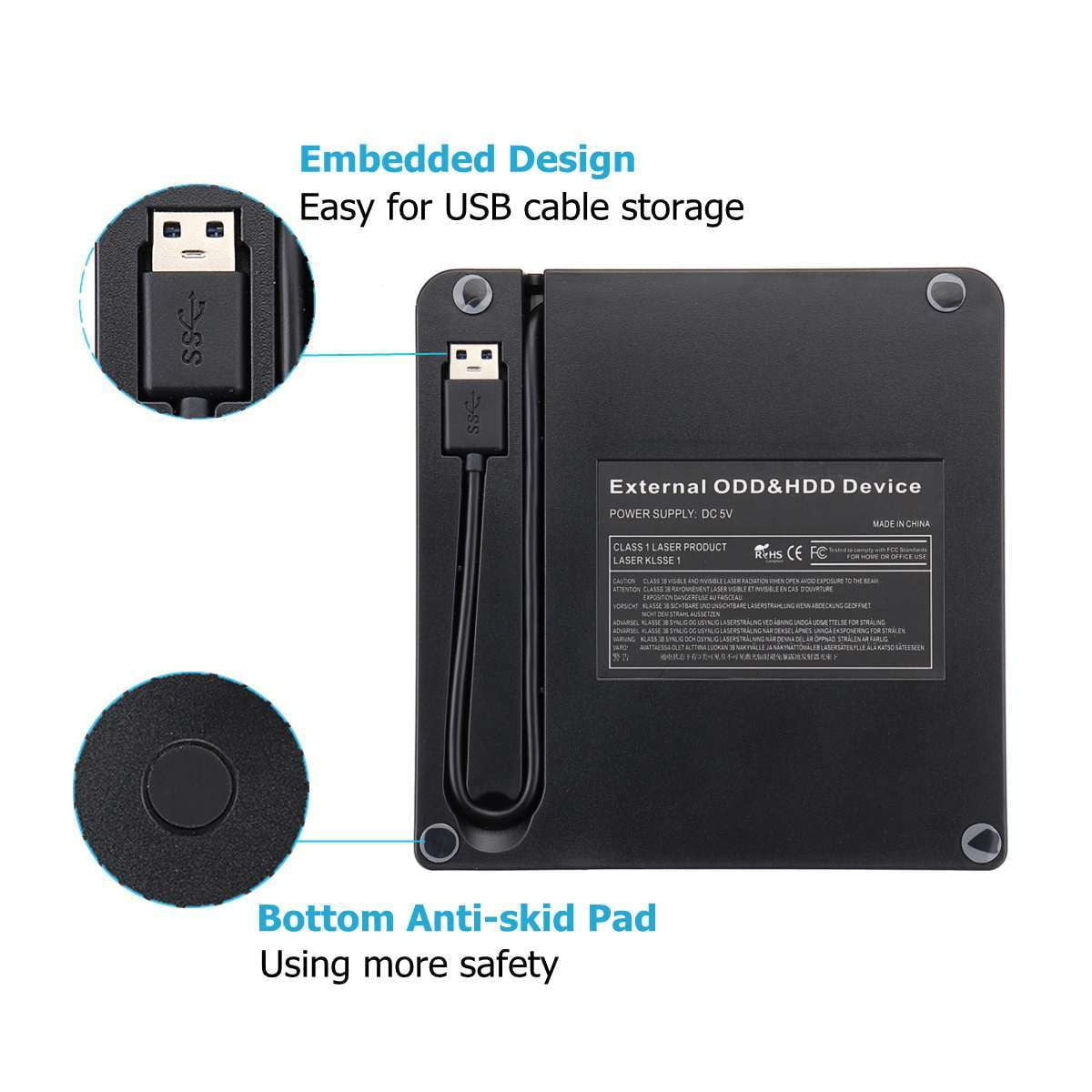 External DVD Writer, Optical Drive Portable, USB CD Burner - available at Sparq Mart