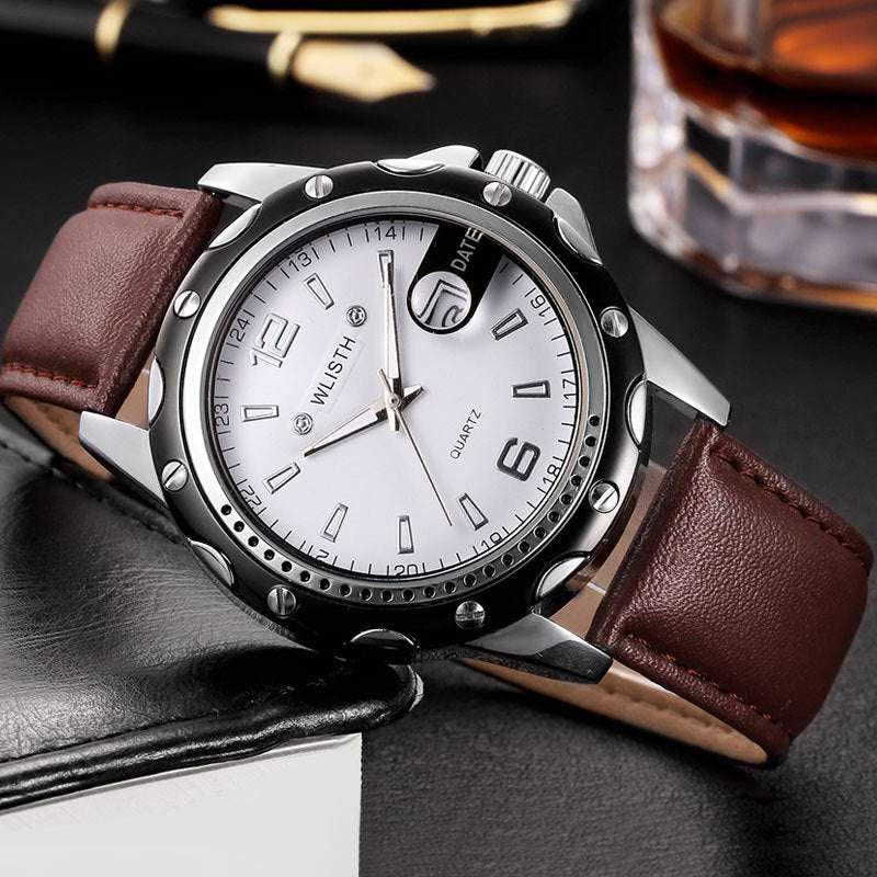 Calendar Quartz Watch, Men's Business Watch, Waterproof Quartz Watch - available at Sparq Mart