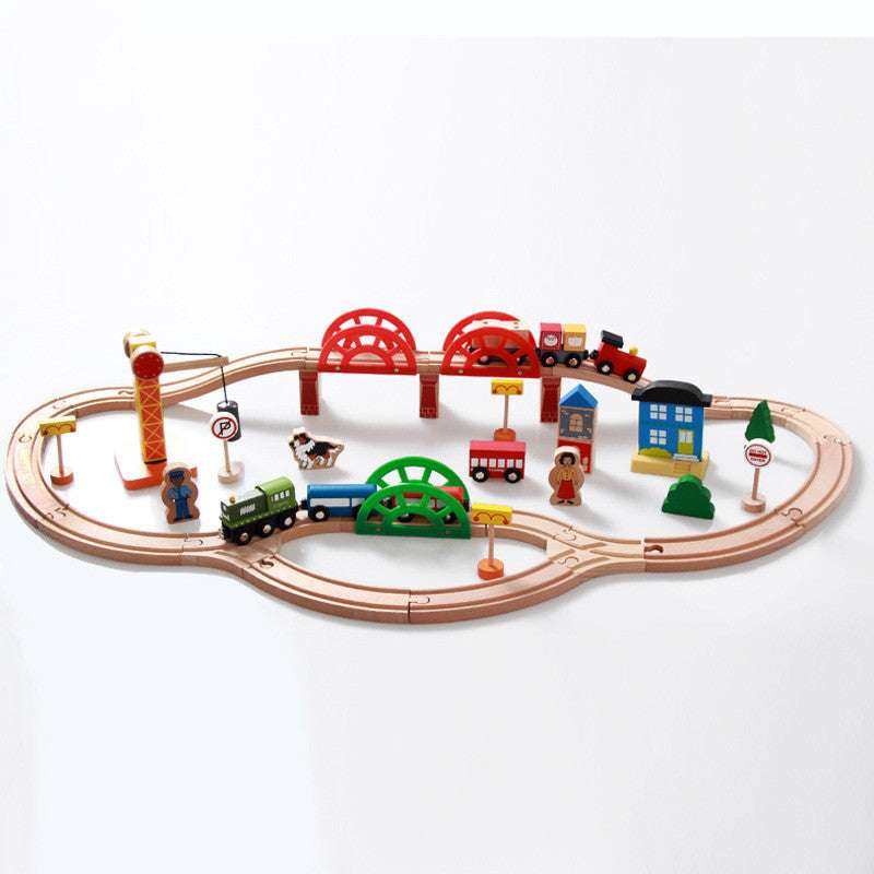 120 pieces, Kids toys, Wooden train set - available at Sparq Mart