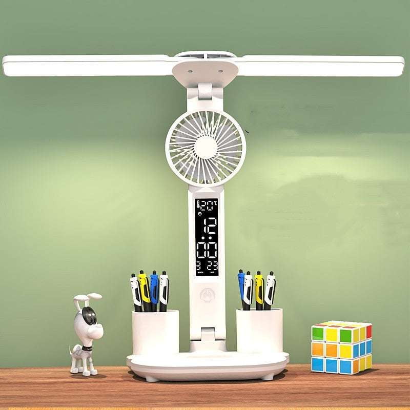 Eye Comfort Table Light, LED Fan Desk Lamp, Modern Touch Control Lamp - available at Sparq Mart