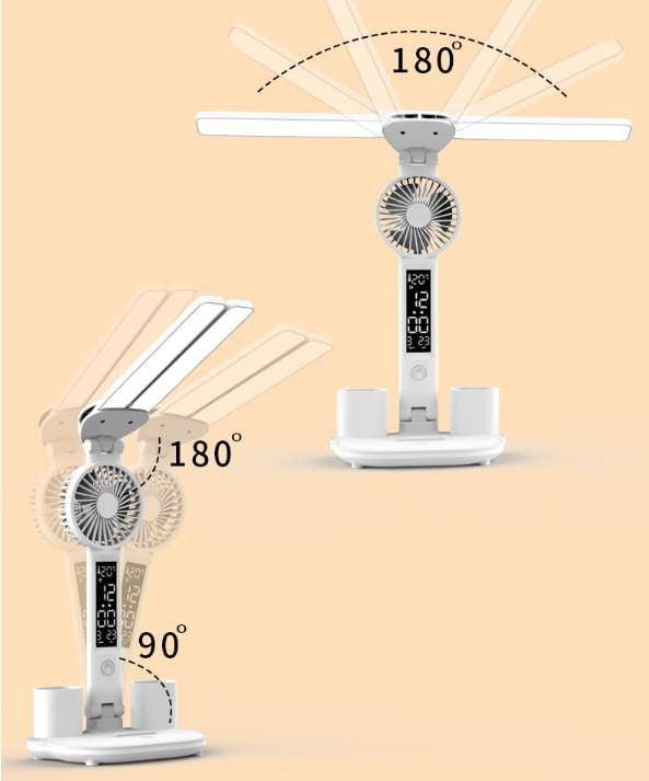 Eye Comfort Table Light, LED Fan Desk Lamp, Modern Touch Control Lamp - available at Sparq Mart