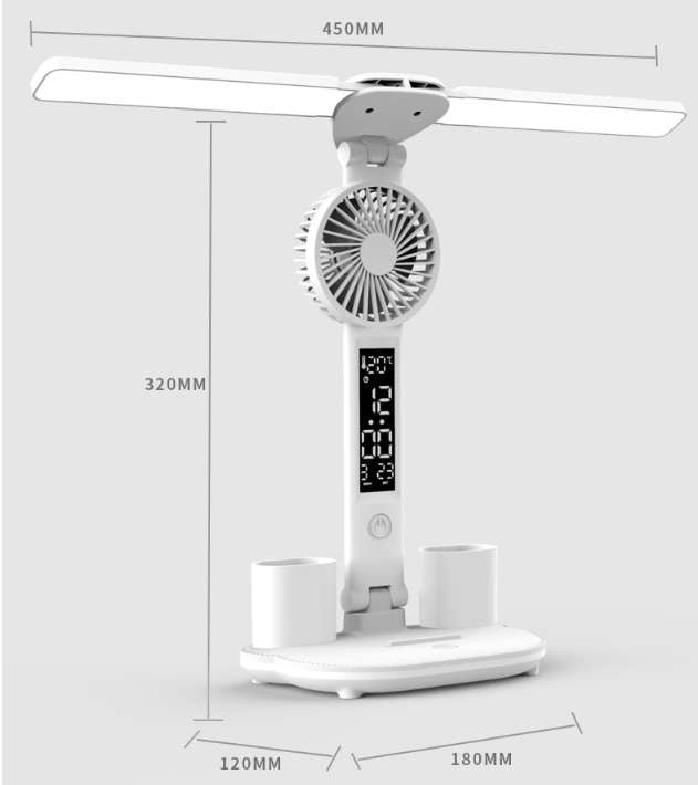 Eye Comfort Table Light, LED Fan Desk Lamp, Modern Touch Control Lamp - available at Sparq Mart