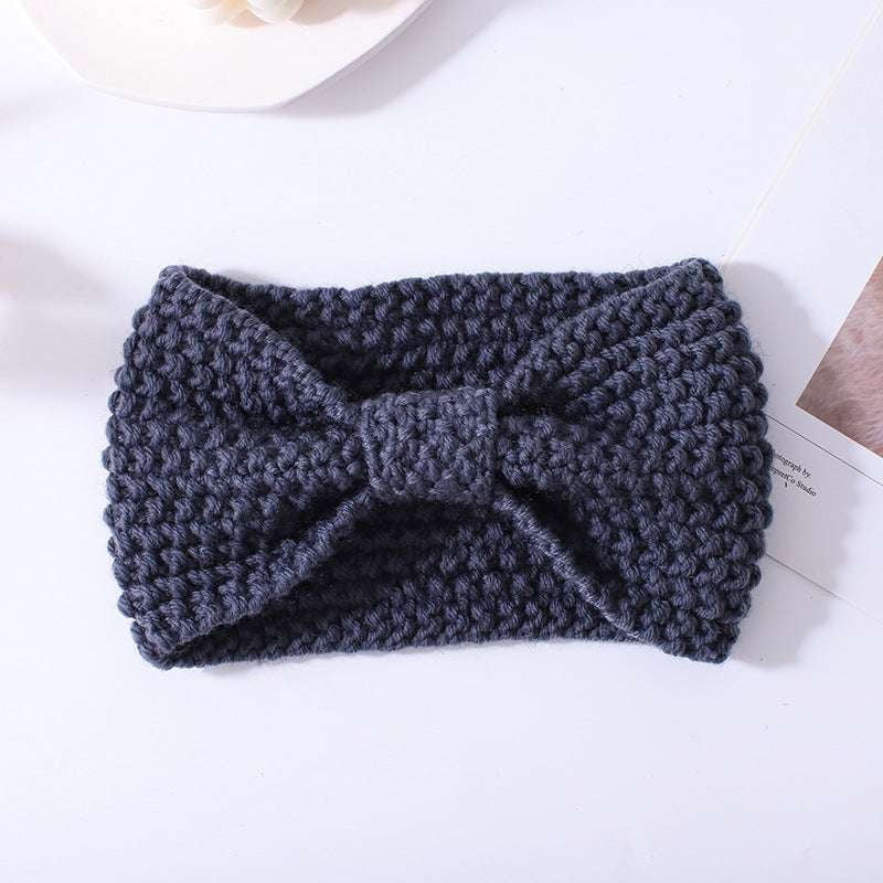 Cozy Knit Headwear, Fashionable Wool Accessory, Wool Bowknot Headband - available at Sparq Mart