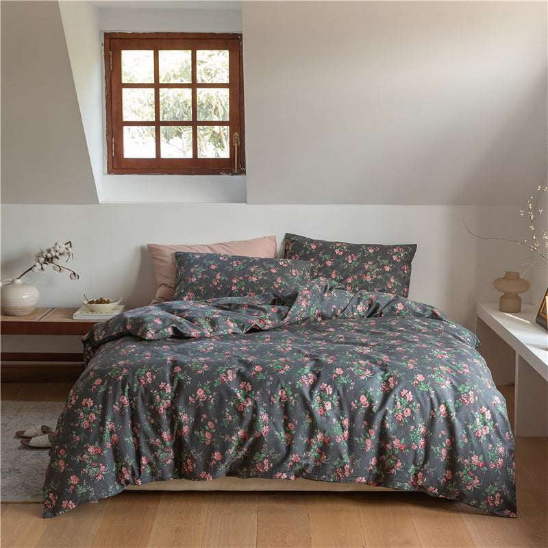 Korean Cotton Bedset, Luxury Bedding Collection, Retro Floral Bedding - available at Sparq Mart