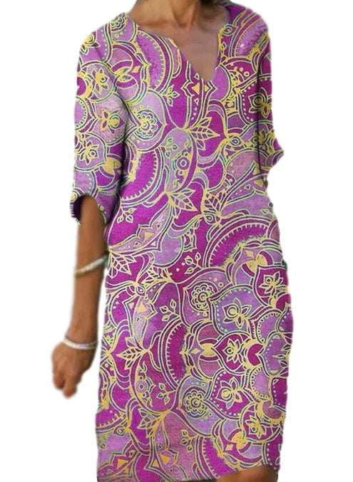 Casual Long Shirt, Ladies Print Dress, Mature Women Fashion - available at Sparq Mart