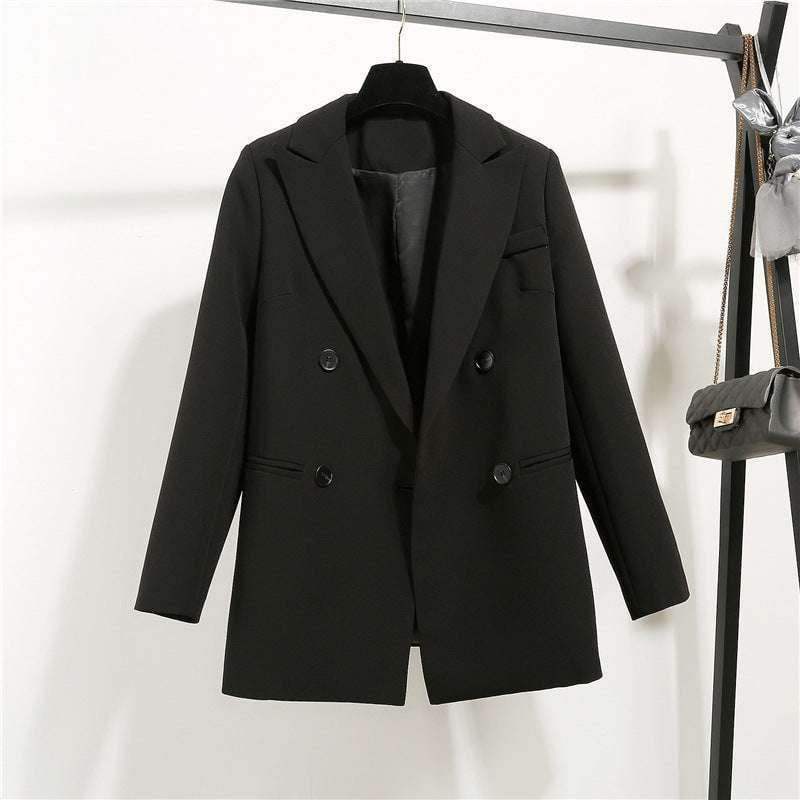 Ladies Suit Jacket - Double Breasted Coat - Tailored Collar Blazer - available at Sparq Mart