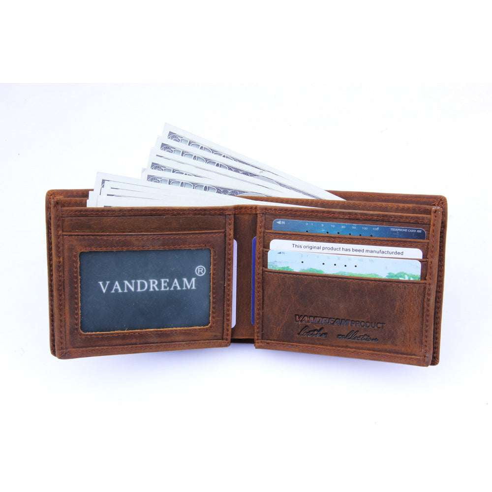 Durable Everyday Wallet, Premium Leather Men's Wallet, Spacious Men's Bi-fold - available at Sparq Mart