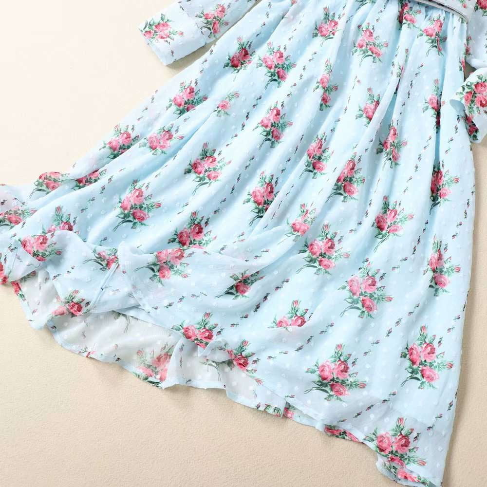 fall floral fashion, floral autumn dress, light blue dress - available at Sparq Mart