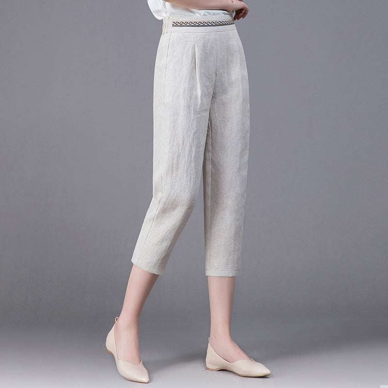 Loose Harem Pants, Summer Linen Trousers, Women's Casual Linens - available at Sparq Mart