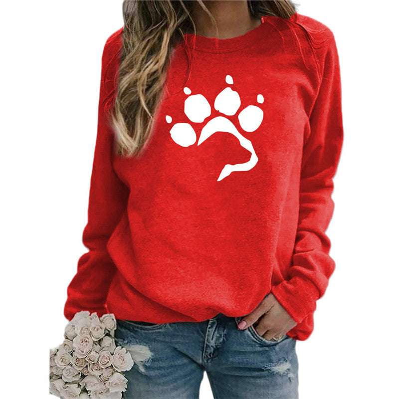 cozy canine sweater, dog lover apparel, footprint graphic sweatshirt - available at Sparq Mart