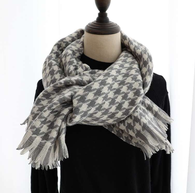 cashmere shawl fashion, European street style, warm winter scarf - available at Sparq Mart