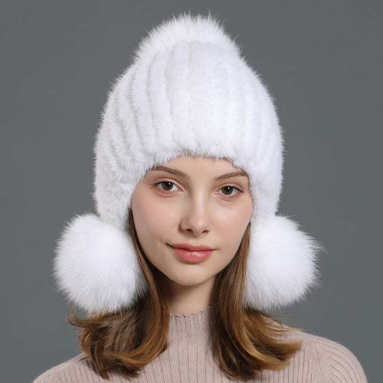 Korean fur hat, luxurious fur hat, women's fur hat - available at Sparq Mart