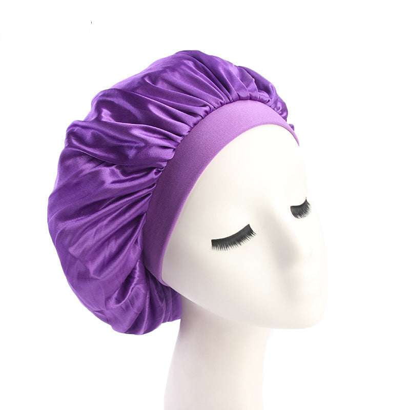 Elegant Nightcap Headwear, Satin Sleep Cap, Silky Dome Nightcap - available at Sparq Mart