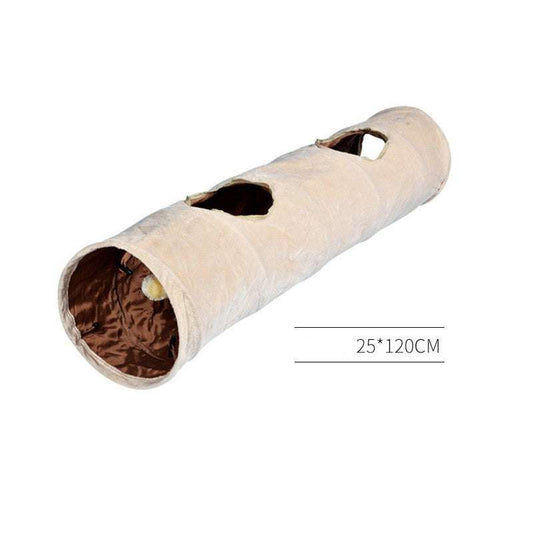 Cozy feline tunnel, Plush cat tunnel, Soft pet tunnel - available at Sparq Mart