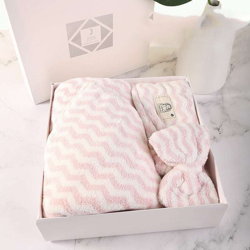 Coral Fleece Bath Set, Luxury Hair Towel, Soft Bath Towels - available at Sparq Mart