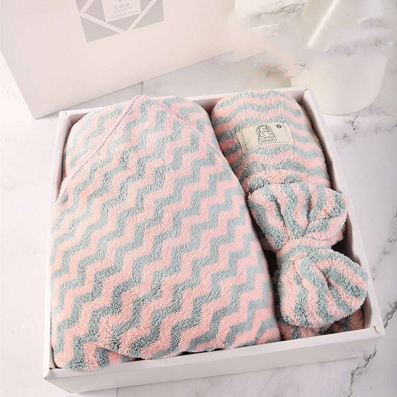 Coral Fleece Bath Set, Luxury Hair Towel, Soft Bath Towels - available at Sparq Mart