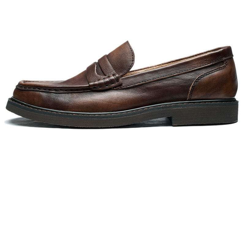 Casual Leather Footwear, Comfort Square-Toe Shoes, Men's Summer Loafers - available at Sparq Mart