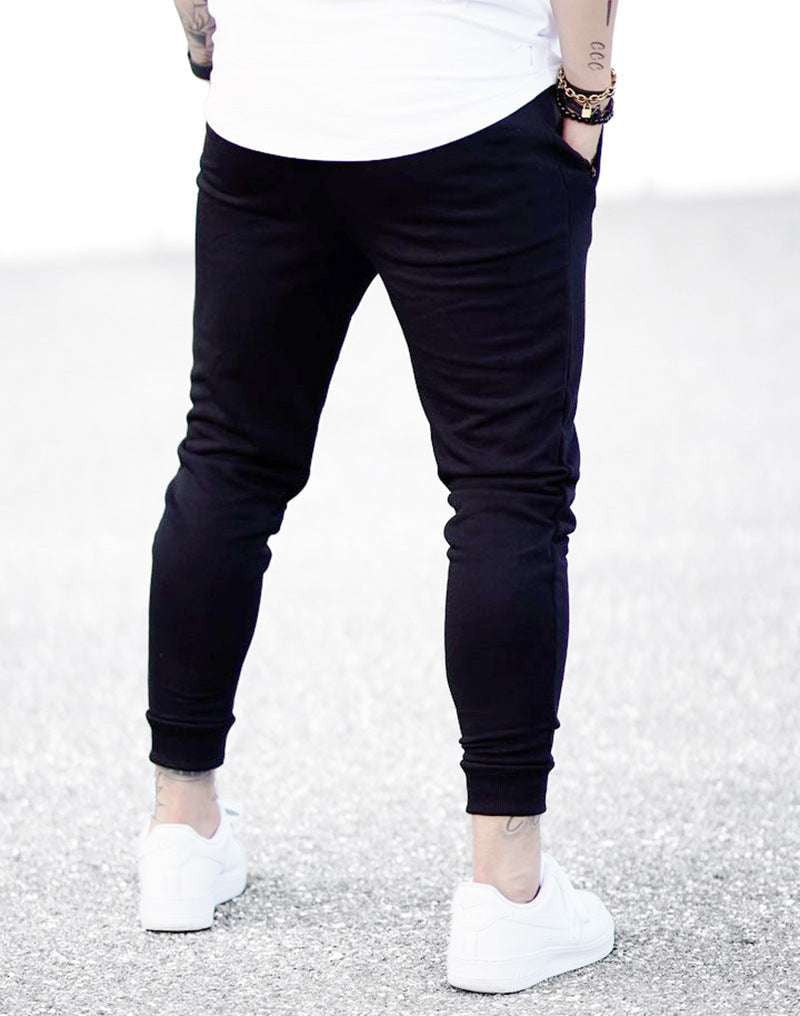 Casual Slim Fit Trousers, Men's Cotton Sweatpants, Sports Fitness Pants - available at Sparq Mart