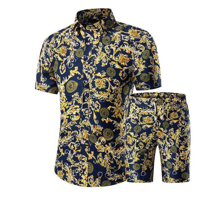 Floral Shirt Shorts, Men's Beachwear Set, Summer Floral Outfit - available at Sparq Mart