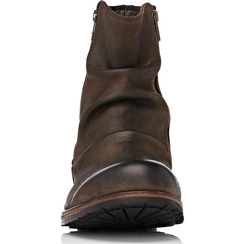 Men's Short Boots, Retro Zipper Boots, Thick Heel Footwear - available at Sparq Mart