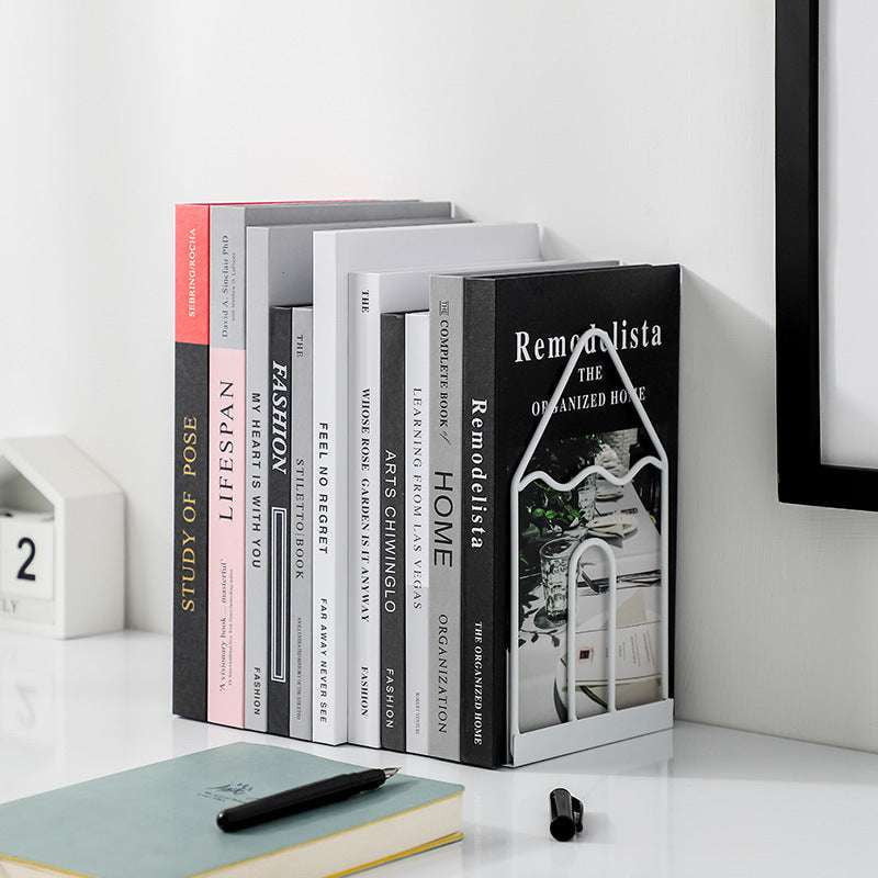 Minimalist Iron Bookends, Office Bookend Organizer, Scandinavian Design Bookends - available at Sparq Mart