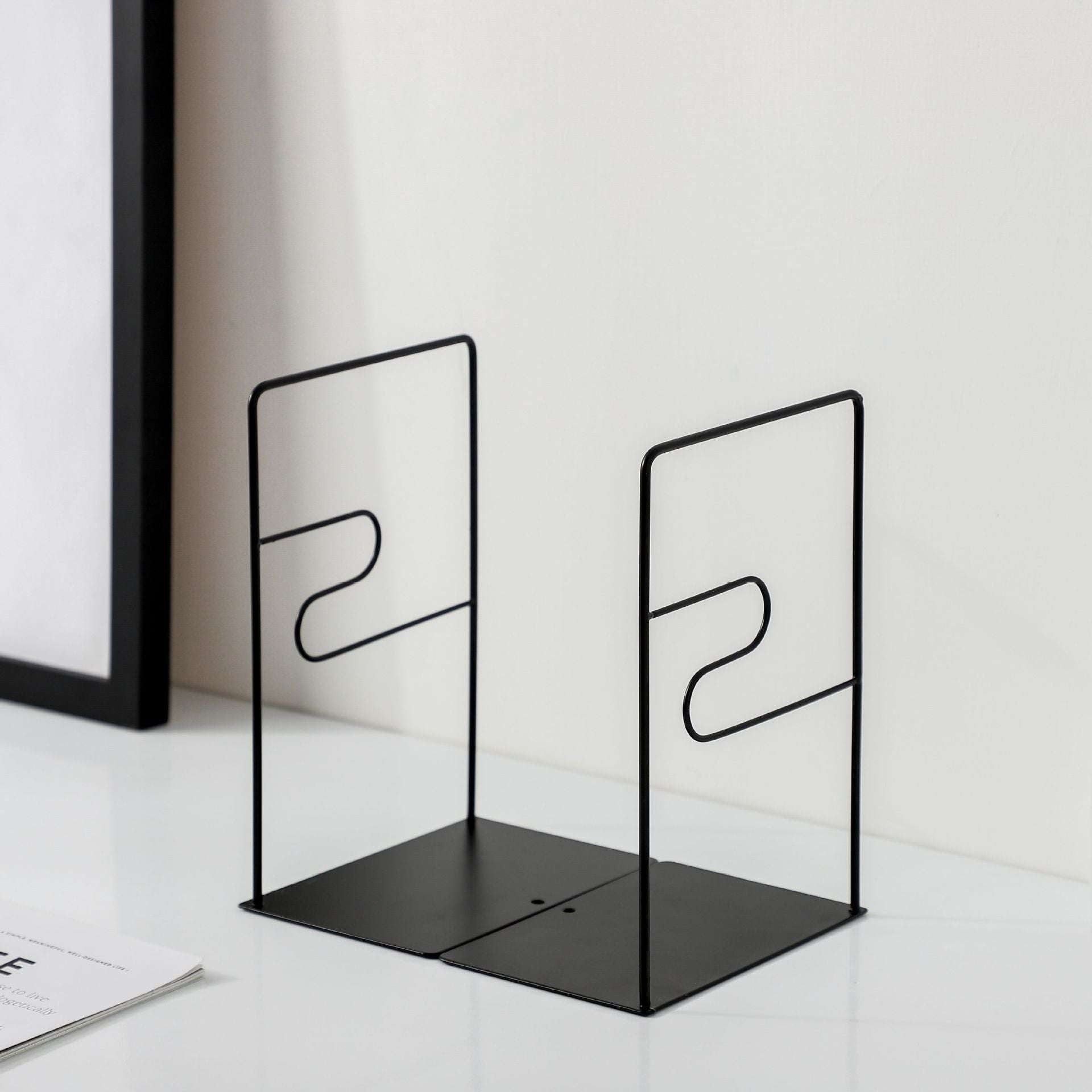 Minimalist Iron Bookends, Office Bookend Organizer, Scandinavian Design Bookends - available at Sparq Mart