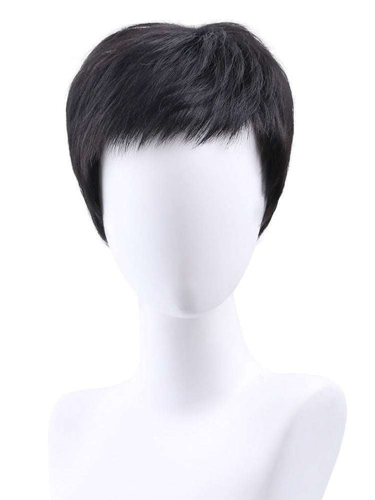 Fluffy Hand-Tied Wig, Men’s Real Hairpieces, Natural Hair Replacement - available at Sparq Mart