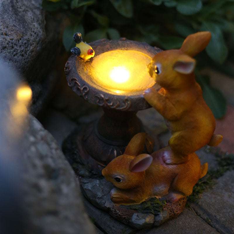 Balcony Garden Decoration, Cute Rabbit Ornament, Solar Light - available at Sparq Mart