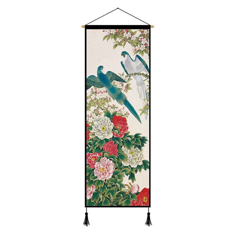 Decorative Wall Tapestry, Hanging Painting Cloth, Peony Art Decor - available at Sparq Mart