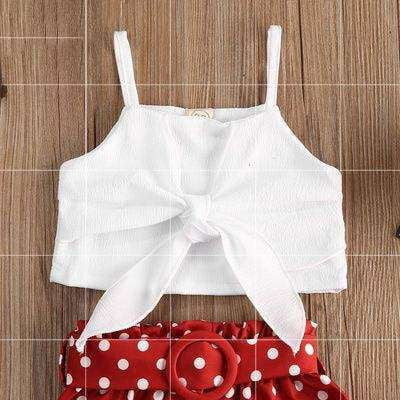 Crop Top Shorts, Kids Trendy Outfits, Polka Dot Suit - available at Sparq Mart