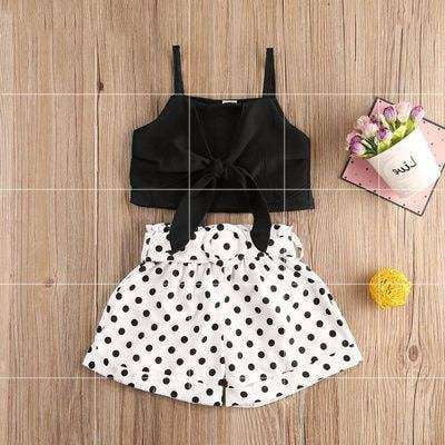 Crop Top Shorts, Kids Trendy Outfits, Polka Dot Suit - available at Sparq Mart