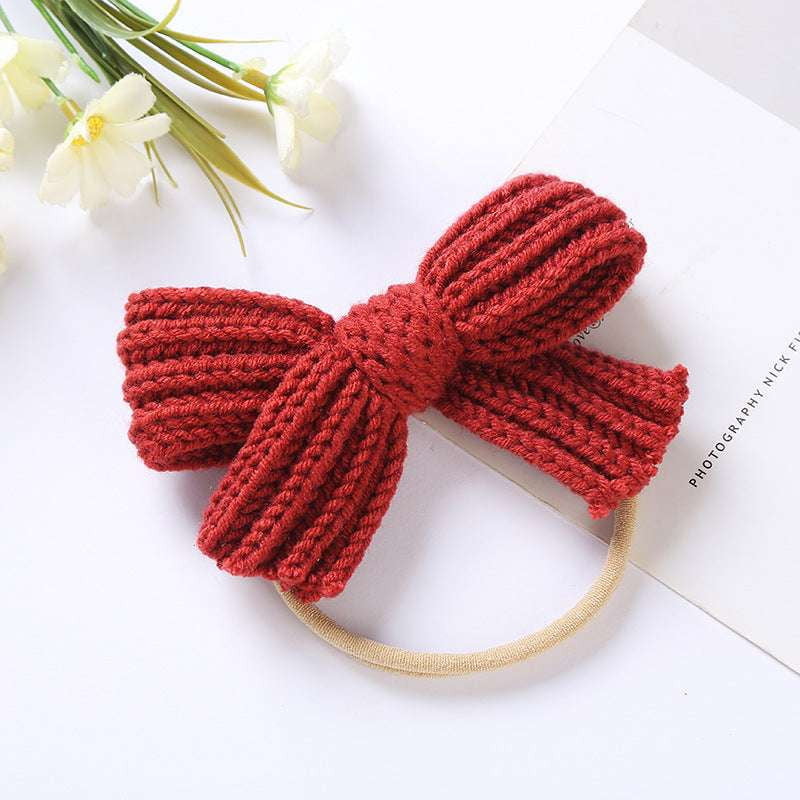 Baby Nylon Headband, Soft Wool Hairband, Wool Bow Hairband - available at Sparq Mart