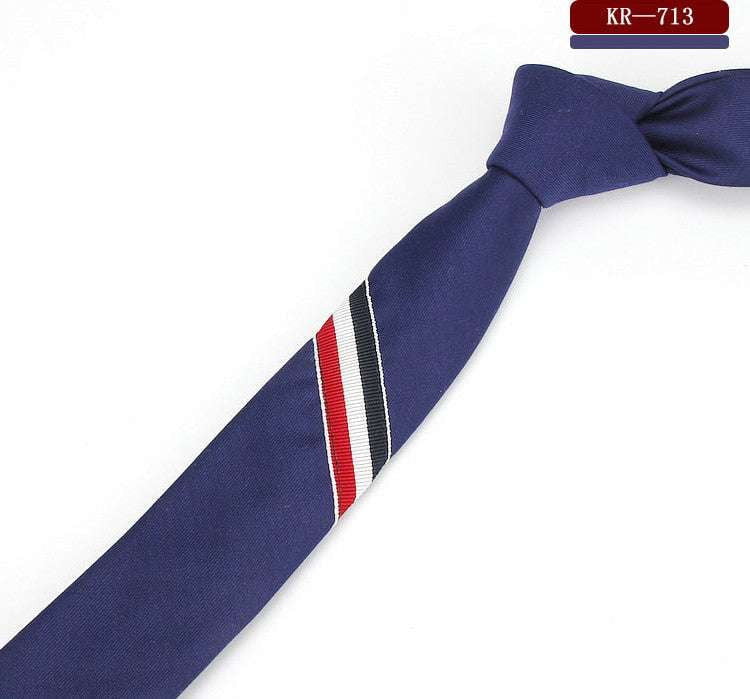 British Cotton Tricolor Tie, Men's and Women's Tie, Premium Narrow Tie - available at Sparq Mart