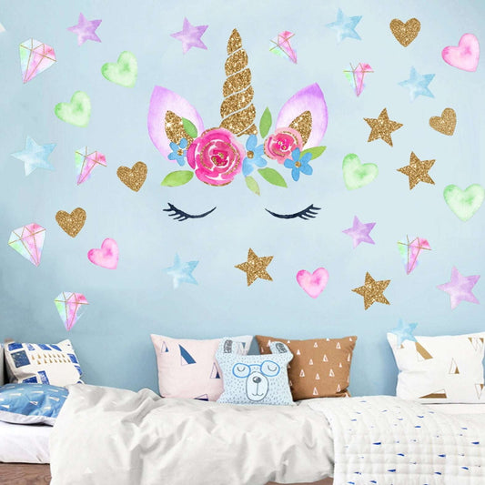 Golden wall stickers, hand painted wall decoration, living room bedroom decor - available at Sparq Mart