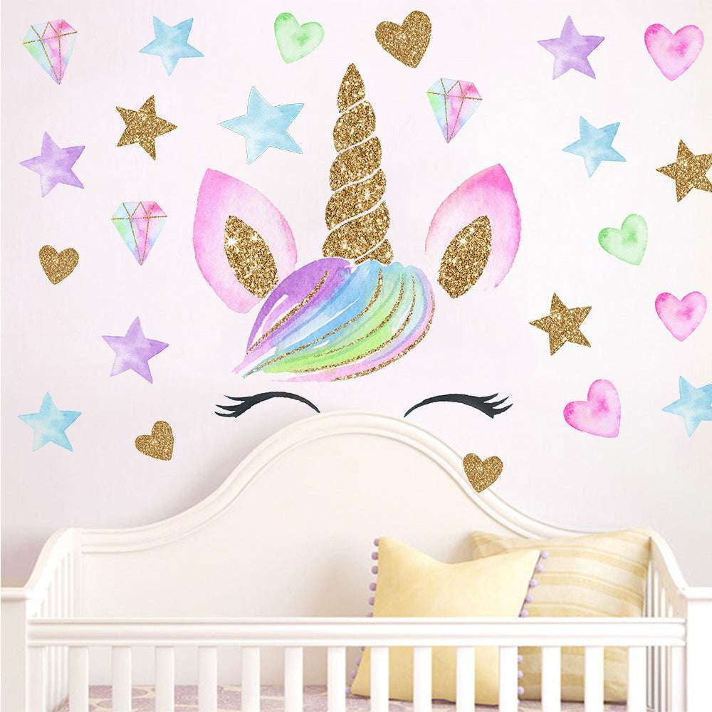 Golden wall stickers, hand painted wall decoration, living room bedroom decor - available at Sparq Mart