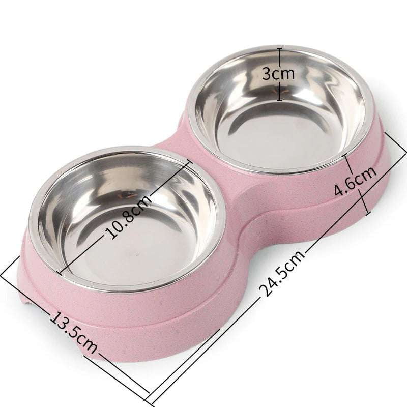 cat drinking dish, puppy feeding supplies, stainless pet bowls - available at Sparq Mart