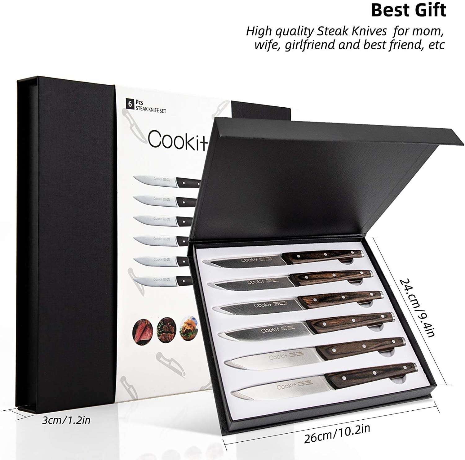 Serrated Blades, Stainless Steel, Steak Knife Set - available at Sparq Mart