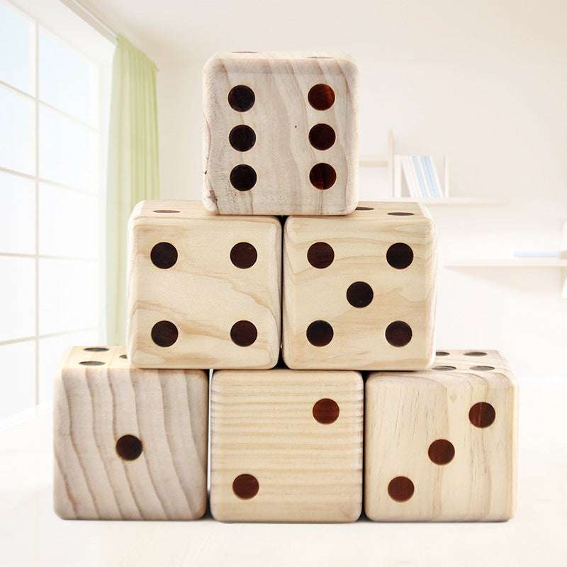 9cm large dice, colorful wooden dice, fun garden dice - available at Sparq Mart