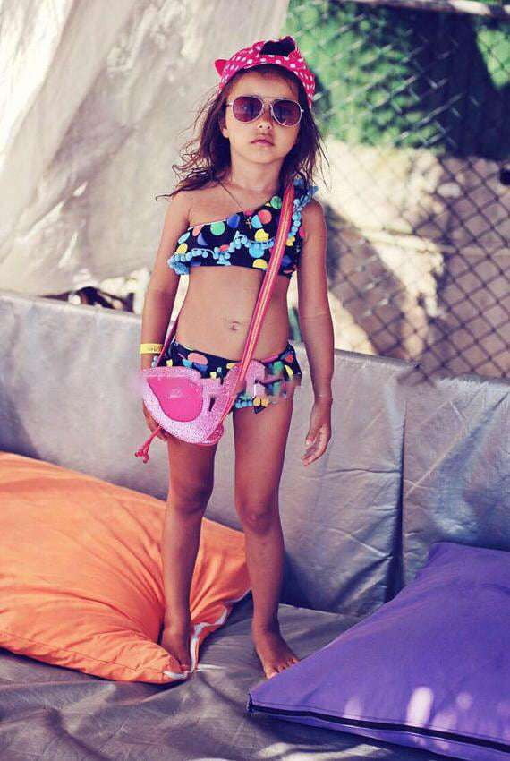 cute kids swimwear, girls tankini set, toddler polka swimsuit - available at Sparq Mart