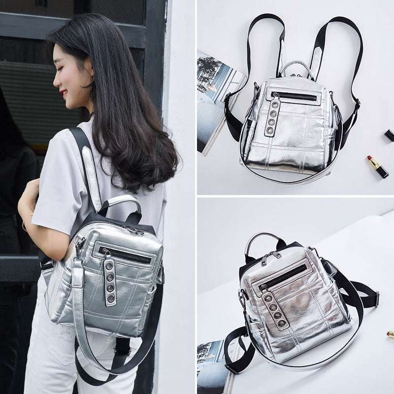 Reflective Handbag Women, Silver Dual-Use Bag, Unique Accessory Design - available at Sparq Mart